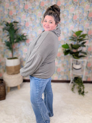 Janet Slouchy Half-Zip Lightweight Washed Hoodie (3 Colors)-2- Long Sleeve Tops-HAPTICS-Styled by Stacked - A Plus Size Women's Boutique in Lakeville, MN