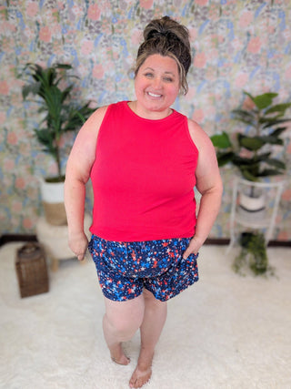 Keri Ribbed High Neck Tank in Solids (6 COLORS)-1- ShortSlv/Slvless Tops-MICHELLE MAE-Styled by Stacked - A Plus Size Women's Boutique in Lakeville, MN
