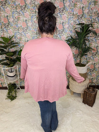 Jeannie Cashmere Soft Draped Front Solid Cardigan-4- Overlayer Tops-WHITE BIRCH-Styled by Stacked - A Plus Size Women's Boutique in Lakeville, MN