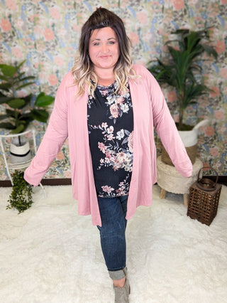 Jeannie Cashmere Soft Draped Front Solid Cardigan-4- Overlayer Tops-WHITE BIRCH-Styled by Stacked - A Plus Size Women's Boutique in Lakeville, MN