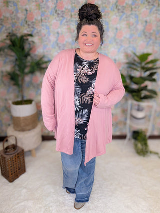 Jeannie Cashmere Soft Draped Front Solid Cardigan-4- Overlayer Tops-WHITE BIRCH-Styled by Stacked - A Plus Size Women's Boutique in Lakeville, MN