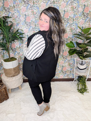 Jenna Vest Blazer w/Pockets (2 COLORS)-4- Overlayer Tops-WHITE BIRCH-Styled by Stacked - A Plus Size Women's Boutique in Lakeville, MN