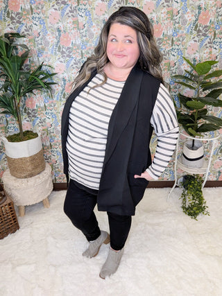 Jenna Vest Blazer w/Pockets (2 COLORS)-4- Overlayer Tops-WHITE BIRCH-Styled by Stacked - A Plus Size Women's Boutique in Lakeville, MN