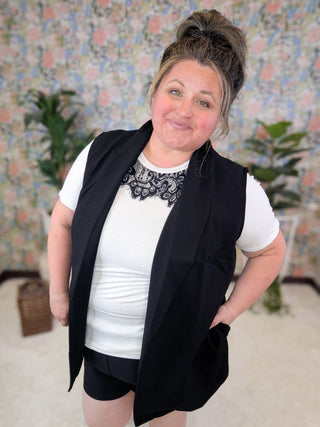 Brighton Lace Topped Short Sleeve Tee (3 Colors)-1- ShortSlv/Slvless Tops-HEIMISH-Styled by Stacked - A Plus Size Women's Boutique in Lakeville, MN