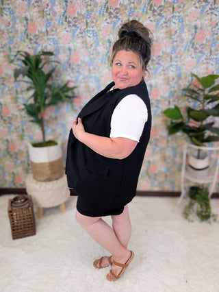 Jenna Vest Blazer w/Pockets (2 COLORS)-4- Overlayer Tops-WHITE BIRCH-Styled by Stacked - A Plus Size Women's Boutique in Lakeville, MN