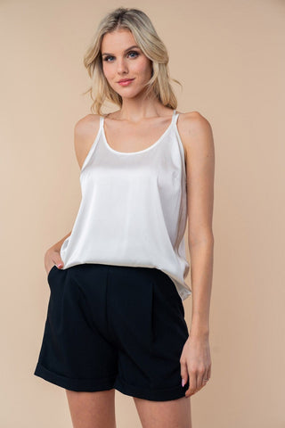 Jennalynn Trouser Shorts in Neutrals-10- Bottoms Non-Denim-WHITE BIRCH-Styled by Stacked - A Plus Size Women's Boutique in Lakeville, MN