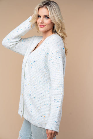Jennings Quilted Button Sweater Cardigan in Confetti Cake-4- Overlayer Tops-WHITE BIRCH-Styled by Stacked - A Plus Size Women's Boutique in Lakeville, MN