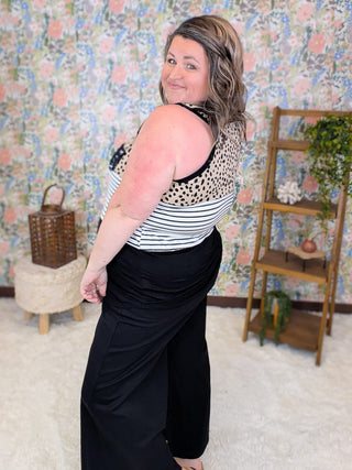 10- Bottoms Non-Denim Jillian Pull On Wide Crop Trouser in Black plus size clothing