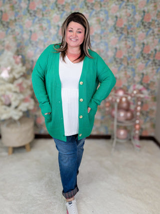 Joanna Slouchy Patch Pocket Grandpa Cardigan in Green-4- Overlayer Tops-WHITE BIRCH-Styled by Stacked - A Plus Size Women's Boutique in Lakeville, MN