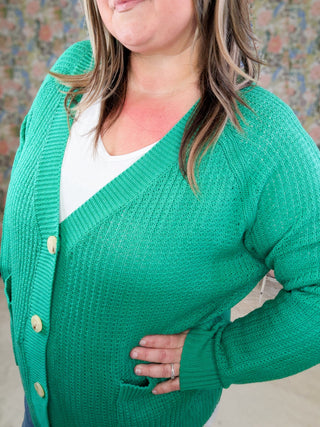 Joanna Slouchy Patch Pocket Grandpa Cardigan in Green-4- Overlayer Tops-WHITE BIRCH-Styled by Stacked - A Plus Size Women's Boutique in Lakeville, MN