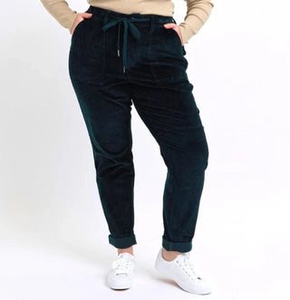 Judy Blue Corduroy Jogger in Evergreen-9- Bottoms Denim-Judy Blue-Styled by Stacked - A Plus Size Women's Boutique in Lakeville, MN