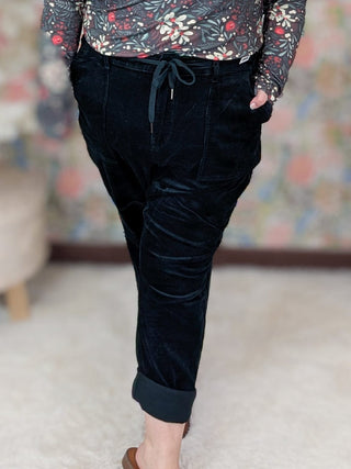 Judy Blue Corduroy Jogger in Evergreen-9- Bottoms Denim-Judy Blue-Styled by Stacked - A Plus Size Women's Boutique in Lakeville, MN