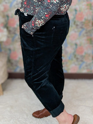 Judy Blue Corduroy Jogger in Evergreen-9- Bottoms Denim-Judy Blue-Styled by Stacked - A Plus Size Women's Boutique in Lakeville, MN