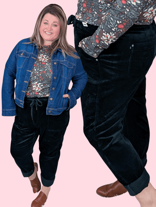 Judy Blue Corduroy Jogger in Evergreen-9- Bottoms Denim-Judy Blue-Styled by Stacked - A Plus Size Women's Boutique in Lakeville, MN
