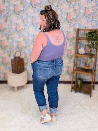 9- Bottoms Denim Judy Blue Cuffed Distressed Slim Fit Jeans plus size clothing