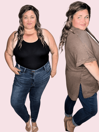 Judy Blue Everyday Medium Wash Handsanded Skinny Jean-9- Bottoms Denim-Judy Blue-Styled by Stacked - A Plus Size Women's Boutique in Lakeville, MN