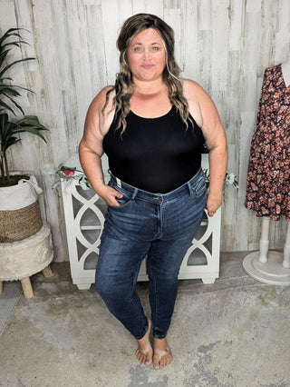 Judy Blue Everyday Medium Wash Handsanded Skinny Jean-9- Bottoms Denim-Judy Blue-Styled by Stacked - A Plus Size Women's Boutique in Lakeville, MN