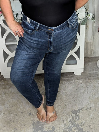 Judy Blue Everyday Medium Wash Handsanded Skinny Jean-9- Bottoms Denim-Judy Blue-Styled by Stacked - A Plus Size Women's Boutique in Lakeville, MN