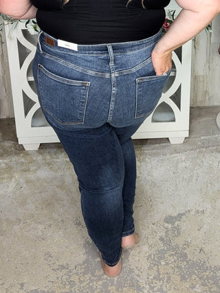 Judy Blue Everyday Medium Wash Handsanded Skinny Jean-9- Bottoms Denim-Judy Blue-Styled by Stacked - A Plus Size Women's Boutique in Lakeville, MN