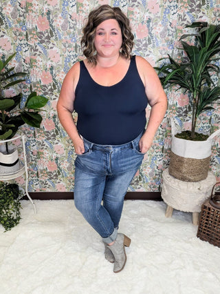 Judy Blue High Rise Medium-Light Wash Tummy Control Skinny-9- Bottoms Denim-Judy Blue-Styled by Stacked - A Plus Size Women's Boutique in Lakeville, MN