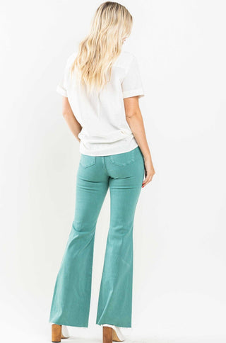 Judy Blue High Rise Turquoise Flare (Tummy Control)