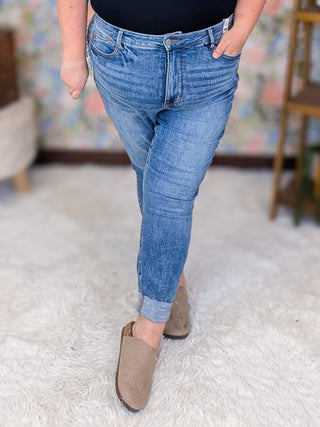 9- Bottoms Denim Judy Blue Shield Pocket Tummy Control Vintage Wash Skinny plus size clothing