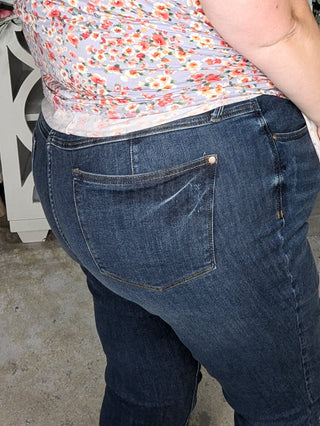 Judy Blue Tummy Control Dark Wash Classic Skinny-9- Bottoms Denim-Judy Blue-Styled by Stacked - A Plus Size Women's Boutique in Lakeville, MN