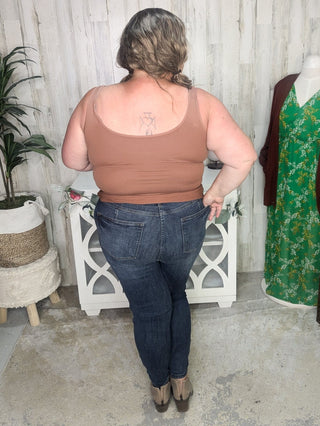 Judy Blue Tummy Control Dark Wash Classic Skinny-9- Bottoms Denim-Judy Blue-Styled by Stacked - A Plus Size Women's Boutique in Lakeville, MN
