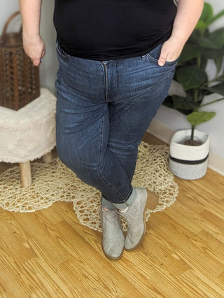 Judy Blue Tummy Control Dark Wash Classic Skinny-9- Bottoms Denim-Judy Blue-Styled by Stacked - A Plus Size Women's Boutique in Lakeville, MN