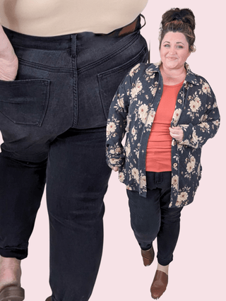 Judy Blue Tummy Control Faded Black Skinny-9- Bottoms Denim-Judy Blue-Styled by Stacked - A Plus Size Women's Boutique in Lakeville, MN
