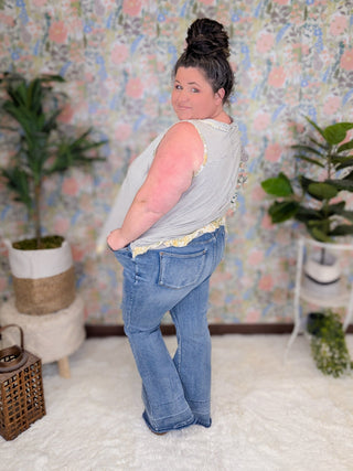 Judy Blue Tummy Control High Rise Released Hem Flare-9- Bottoms Denim-Judy Blue-Styled by Stacked - A Plus Size Women's Boutique in Lakeville, MN