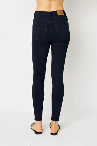 Judy Blue Tummy Control Skinny in Dark Navy-9- Bottoms Denim-Judy Blue-Styled by Stacked - A Plus Size Women's Boutique in Lakeville, MN