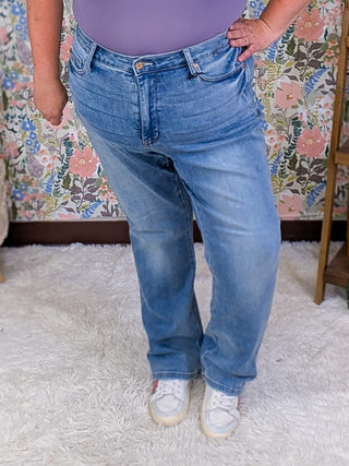 9- Bottoms Denim Judy Blue Tummy Control Straight Leg Jeans plus size clothing