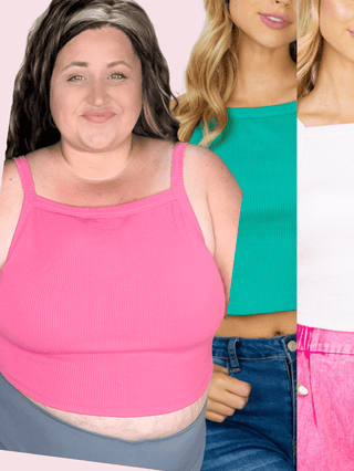 Julissa Ribbed Racerback Brami w/Built in Bra-8- Legging/Lounge/Bralette-WHITE BIRCH-Styled by Stacked - A Plus Size Women's Boutique in Lakeville, MN