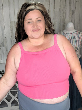 Julissa Ribbed Racerback Brami w/Built in Bra-8- Legging/Lounge/Bralette-WHITE BIRCH-Styled by Stacked - A Plus Size Women's Boutique in Lakeville, MN