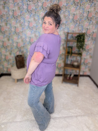 Karis Tiered Sleeve Babydoll in Solids (3 Colors)-1- ShortSlv/Slvless Tops-HEIMISH-Styled by Stacked - A Plus Size Women's Boutique in Lakeville, MN