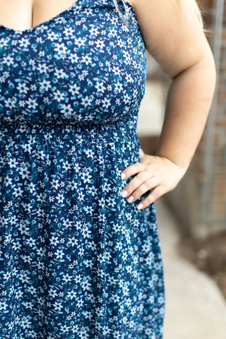 Karli Luxe Floral Midi Dress w/Adjustable Straps (4 colors)-11- Dress/Romp/Jump-MICHELLE MAE-Styled by Stacked - A Plus Size Women's Boutique in Lakeville, MN