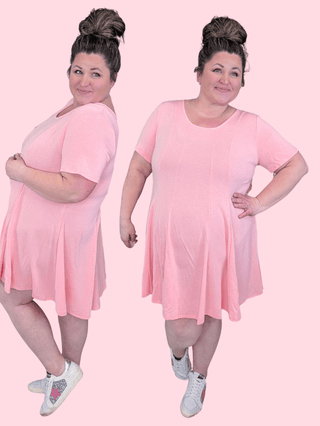 11- Dress/Romp/Jump Kayleen Scoopneck Swing Dress in Pink plus size clothing