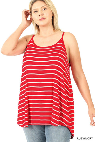 Kenna Reversible Tank in Stripes (6 Colors)-1- ShortSlv/Slvless Tops-ZENANA-Styled by Stacked - A Plus Size Women's Boutique in Lakeville, MN