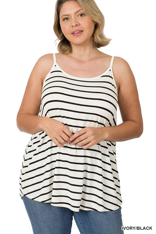 Kenna Reversible Tank in Stripes (6 Colors)-1- ShortSlv/Slvless Tops-ZENANA-Styled by Stacked - A Plus Size Women's Boutique in Lakeville, MN