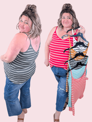 Kenna Reversible Tank in Stripes (6 Colors)-1- ShortSlv/Slvless Tops-ZENANA-Styled by Stacked - A Plus Size Women's Boutique in Lakeville, MN