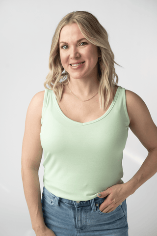1- ShortSlv/Slvless Tops Kennedy Rounded Vneck Tank in Solids (5 Colors) plus size clothing