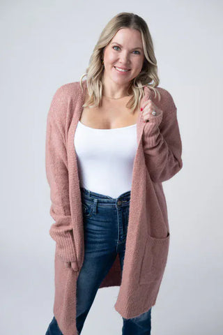 4- Overlayer Tops Kensington Cozy Sweater Cardigan w/Pockets (12 Colors) plus size clothing