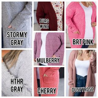4- Overlayer Tops Kensington Cozy Sweater Cardigan w/Pockets (12 Colors) plus size clothing
