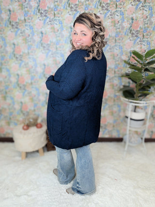 Kensington Cozy Sweater Cardigan w/Pockets in Dark Solids-4- Overlayer Tops-MICHELLE MAE-Styled by Stacked - A Plus Size Women's Boutique in Lakeville, MN