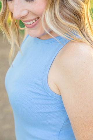 Keri Ribbed High Neck Tank in Solids (6 COLORS)-1- ShortSlv/Slvless Tops-MICHELLE MAE-Styled by Stacked - A Plus Size Women's Boutique in Lakeville, MN