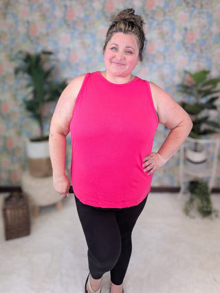 Keri Ribbed High Neck Tank in Solids (6 COLORS)-1- ShortSlv/Slvless Tops-MICHELLE MAE-Styled by Stacked - A Plus Size Women's Boutique in Lakeville, MN