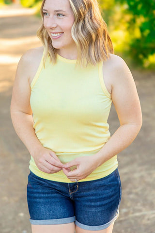 1- ShortSlv/Slvless Tops Keri Ribbed High Neck Tank in Solids (8 COLORS) plus size clothing