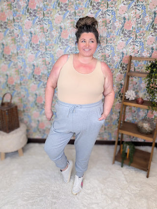 10- Bottoms Non-Denim Kiara Jogger Style Lounge Pants in Gray plus size clothing