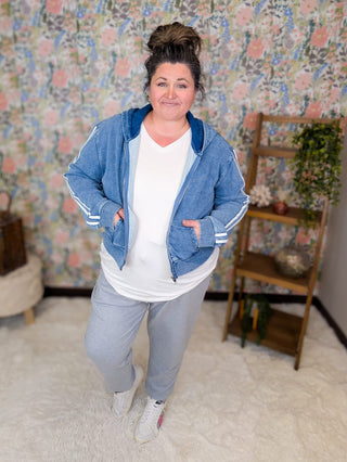 10- Bottoms Non-Denim Kiara Jogger Style Lounge Pants in Gray plus size clothing